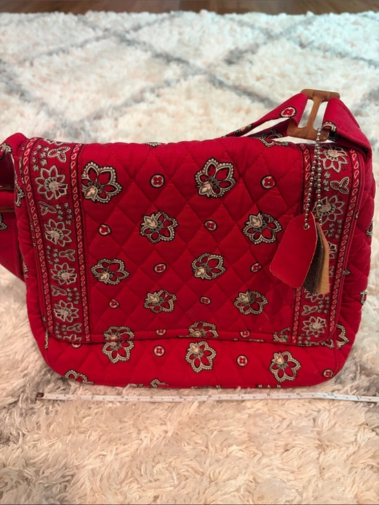 Vera Bradley Handbags - Vera Bradley Red Quilted Floral Crossbody Messenger